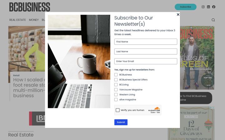 Screenshot of bcbusiness.ca