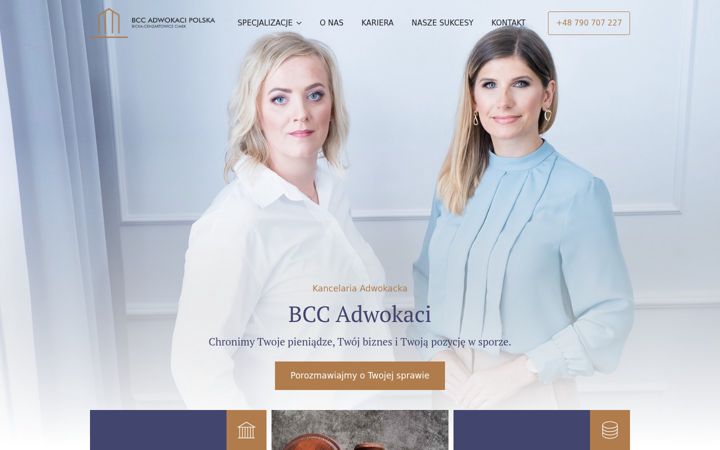 Kuvakaappaus sivustosta bccadwokaci.pl