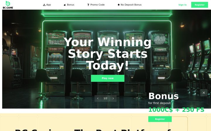Screenshot of bccasino.org