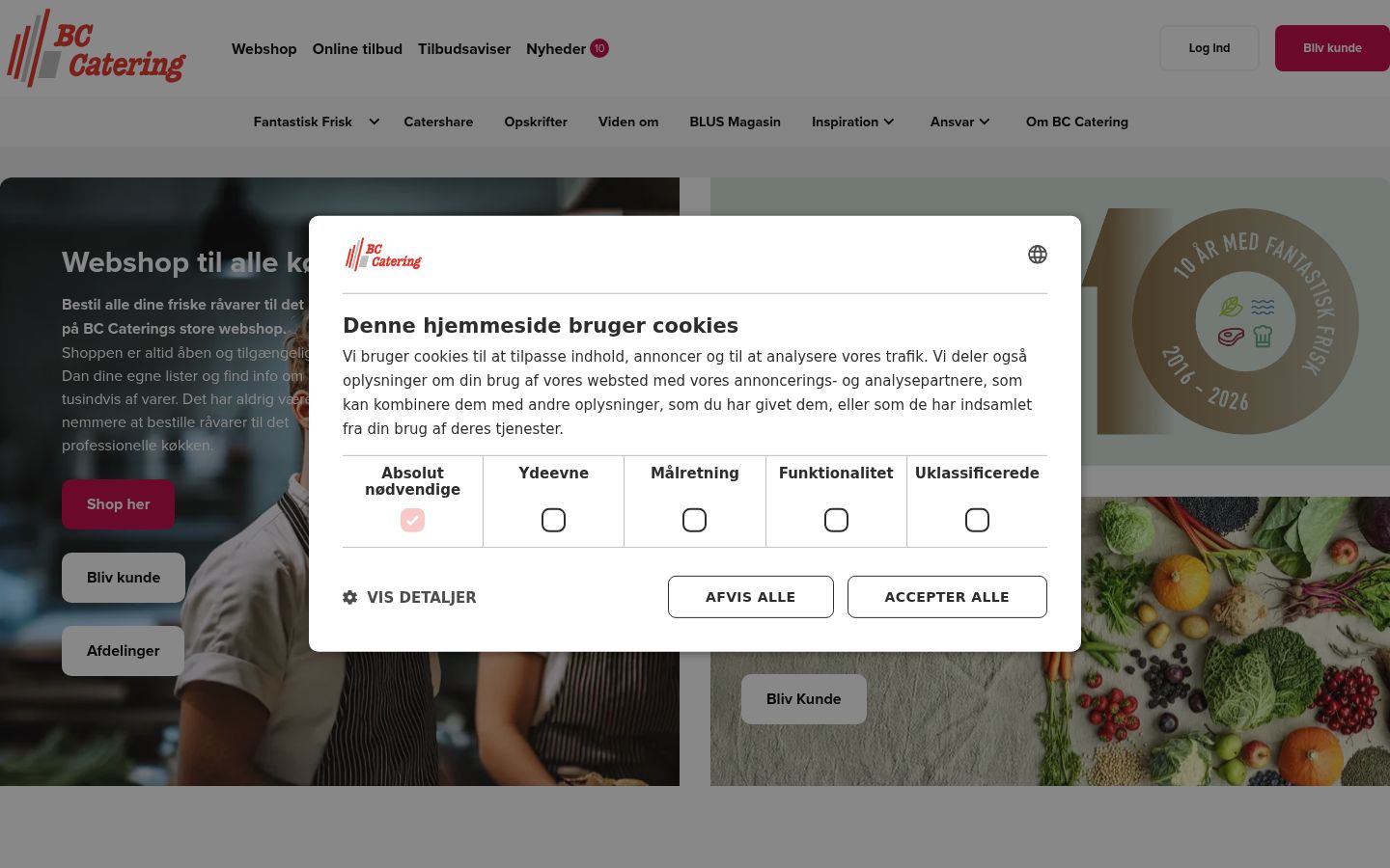 Screenshot del banner di consenso mostrato prima di qualsiasi interazione