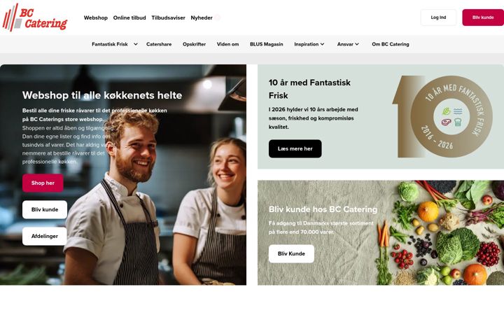 Screenshot of bccatering.dk
