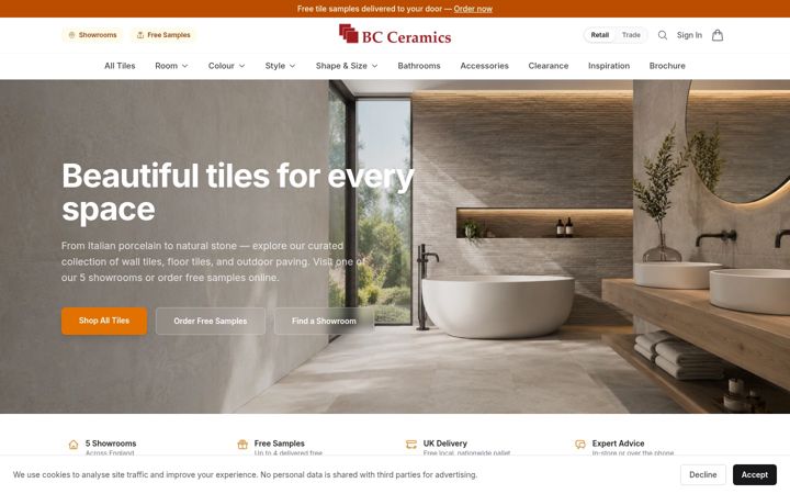 Ekrānuzņēmums no bcceramics.co.uk