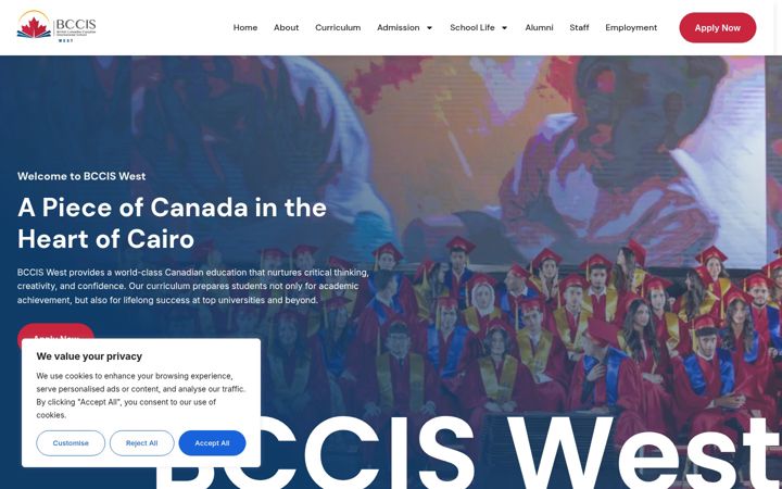 Captura de pantalla de bcciswest.ca