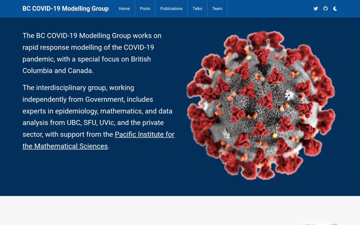 Captura de pantalla de bccovid-19group.ca