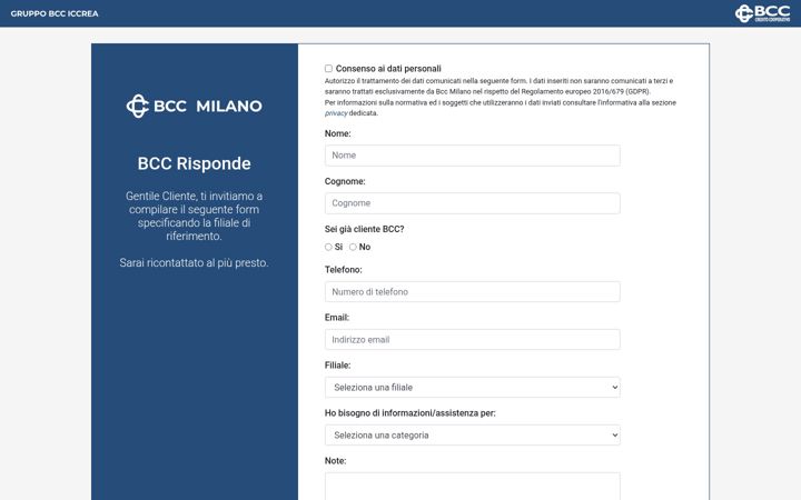 Screenshot of bccrisponde.it