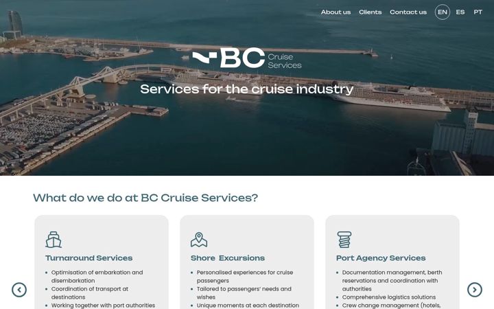 Screenshot of bccruiseservices.com
