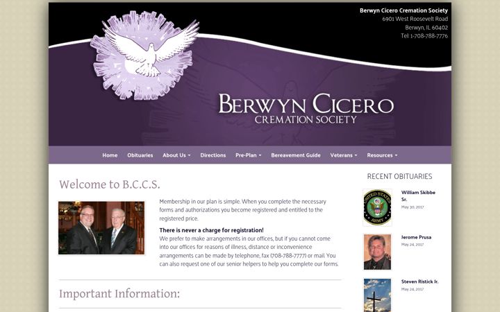 Screenshot of bccscremation.com