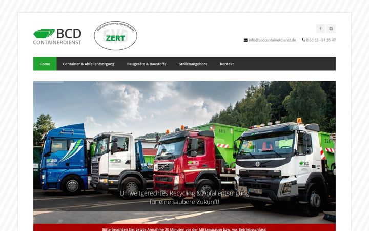 Skärmbild av bcdcontainerdienst.de