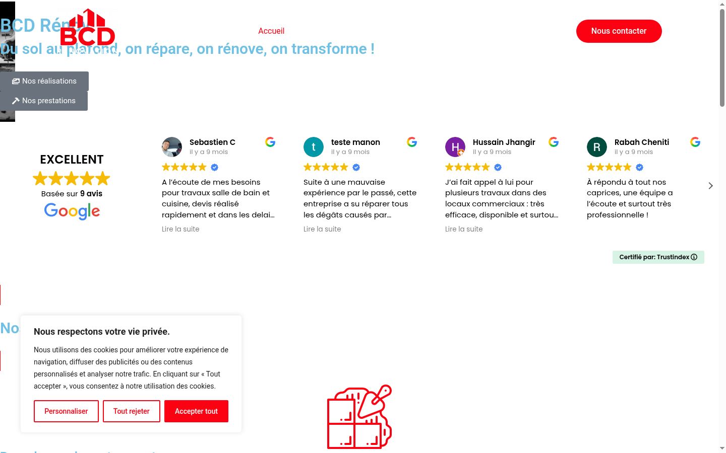 Captura de pantalla del banner de consentimiento mostrado antes de cualquier interacción