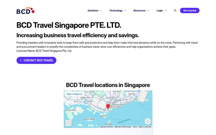Screenshot of bcdtravel.sg