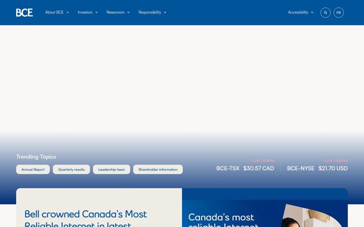 Screenshot of bce.ca