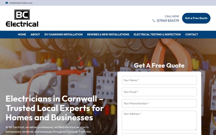 Screenshot of bcelectricalsw.co.uk