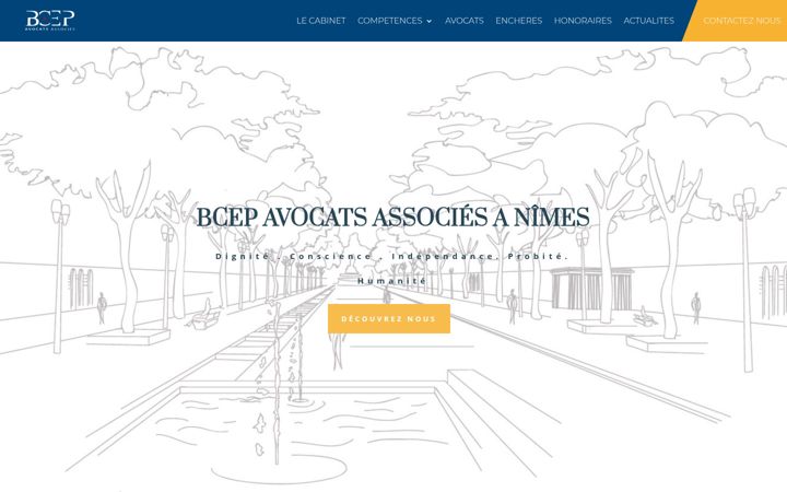 Screenshot stránky bcep-avocats-nimes.fr