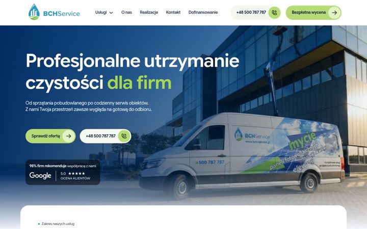 Screenshot of bch-service.pl