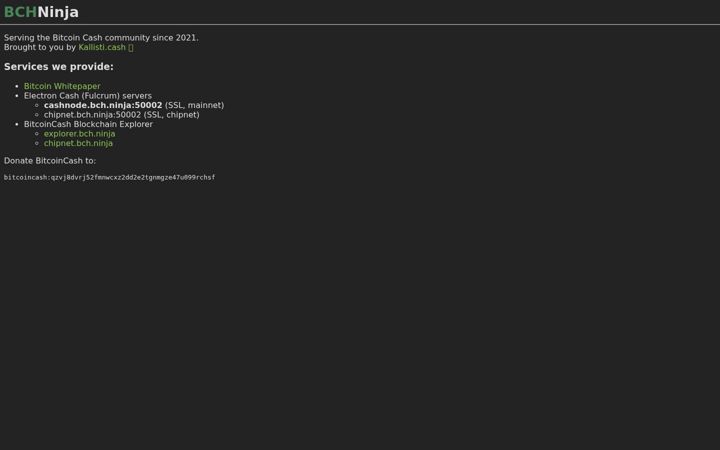 Screenshot of bch.ninja