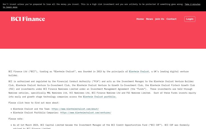 Screenshot of bci-finance.com