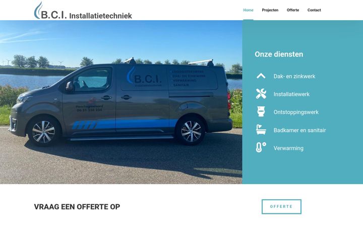 Screenshot of bci-installatietechniek.nl