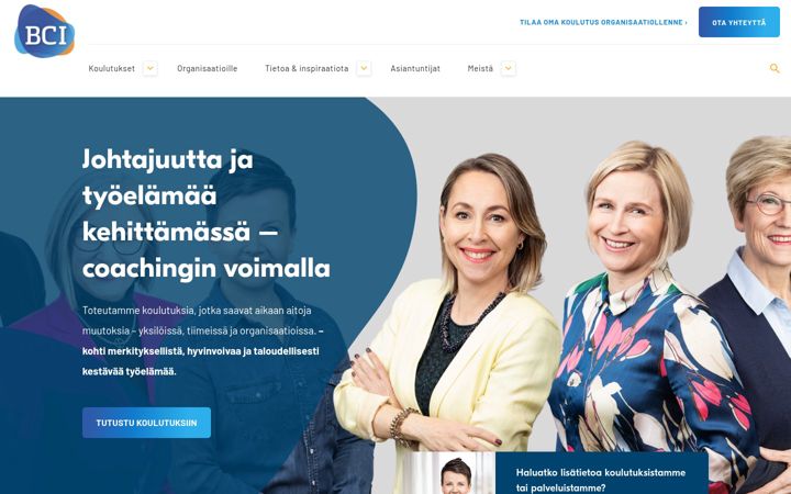 Captură de ecran a bci.fi