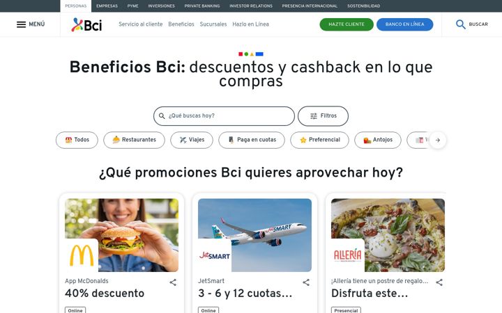 Screenshot of bciplus.cl