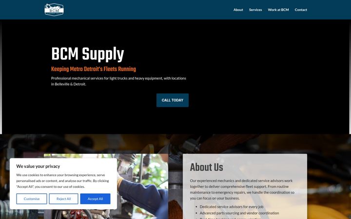 Screenshot of bcmsupply.com
