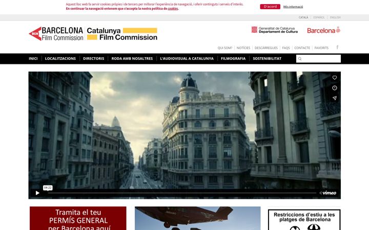 Screenshot of bcncatfilmcommission.com