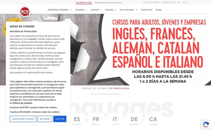 Screenshot of bcnlanguages.com
