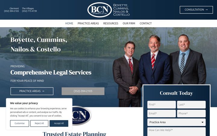 Screenshot of bcnlawfirm.com