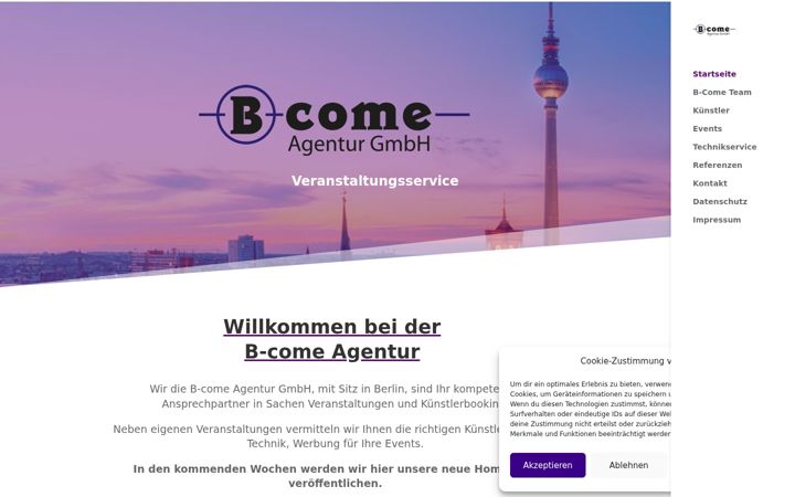 Screenshot of bcome-agentur.de