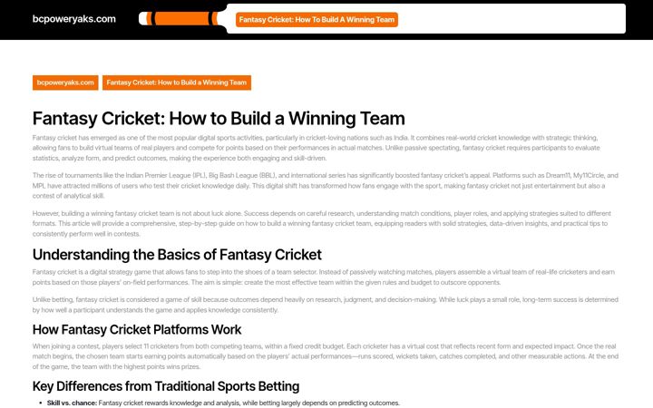 Screenshot of bcpoweryaks.com