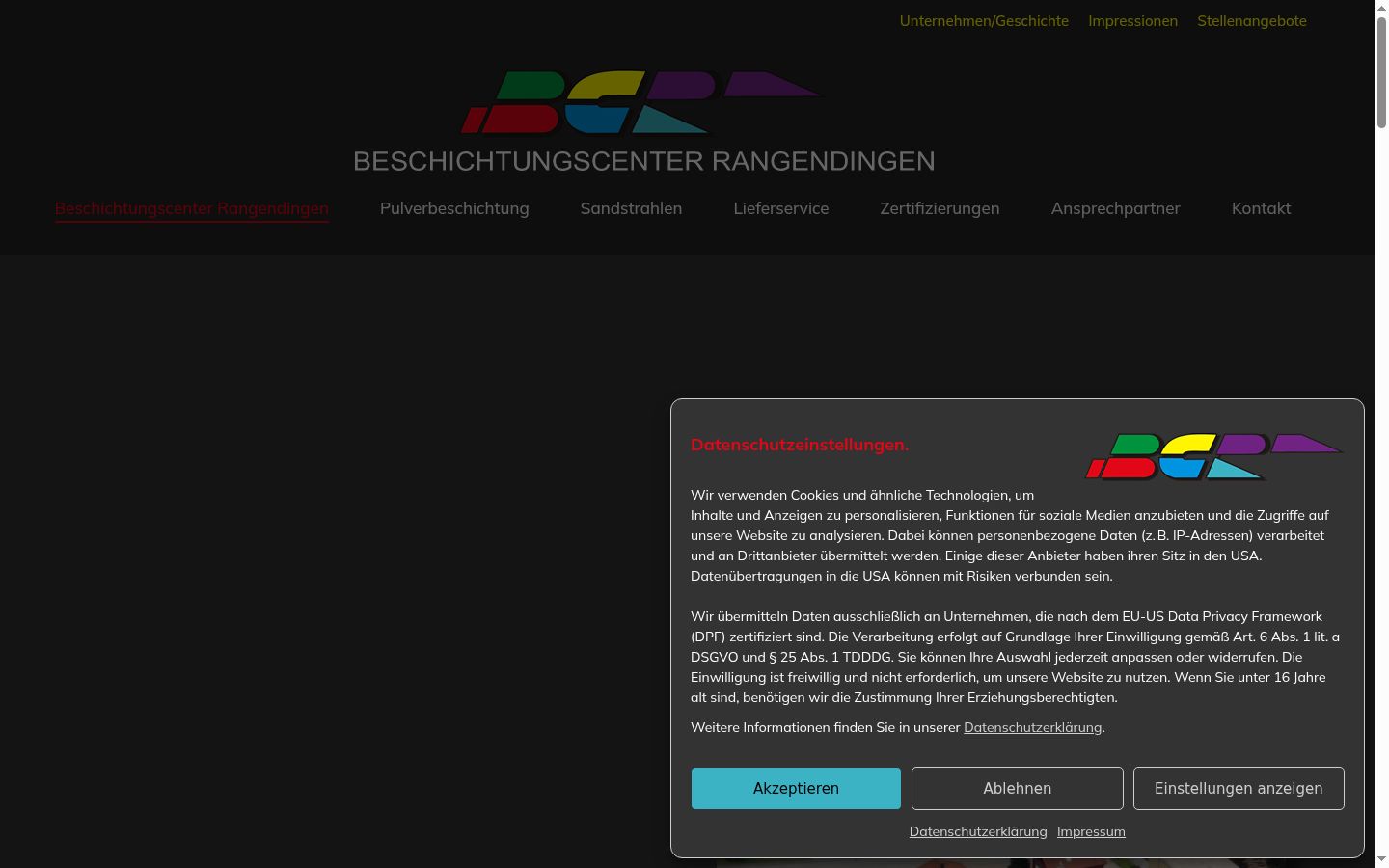 Screenshot del banner di consenso mostrato prima di qualsiasi interazione