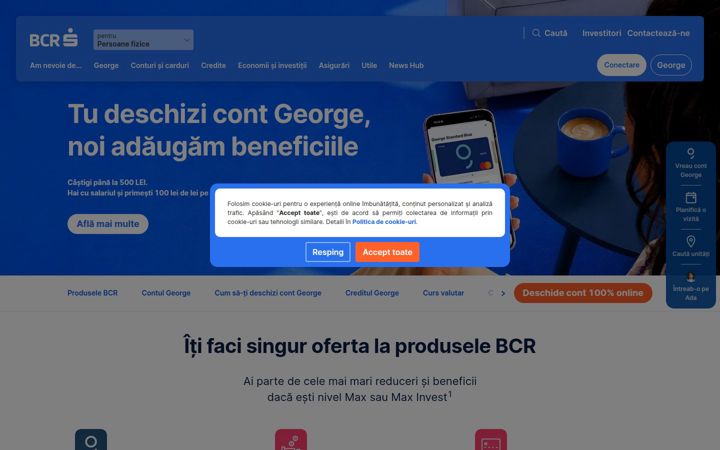 Screenshot of bcr.ro