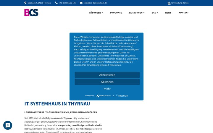 Screenshot of bcs-datentechnik.de