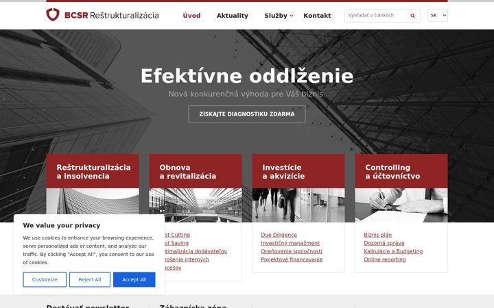 Screenshot of bcsradvisory.sk