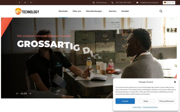 Screenshot του bcstechnology.de