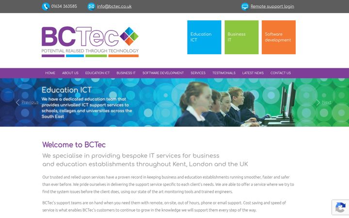 Captura de pantalla de bctec.co.uk