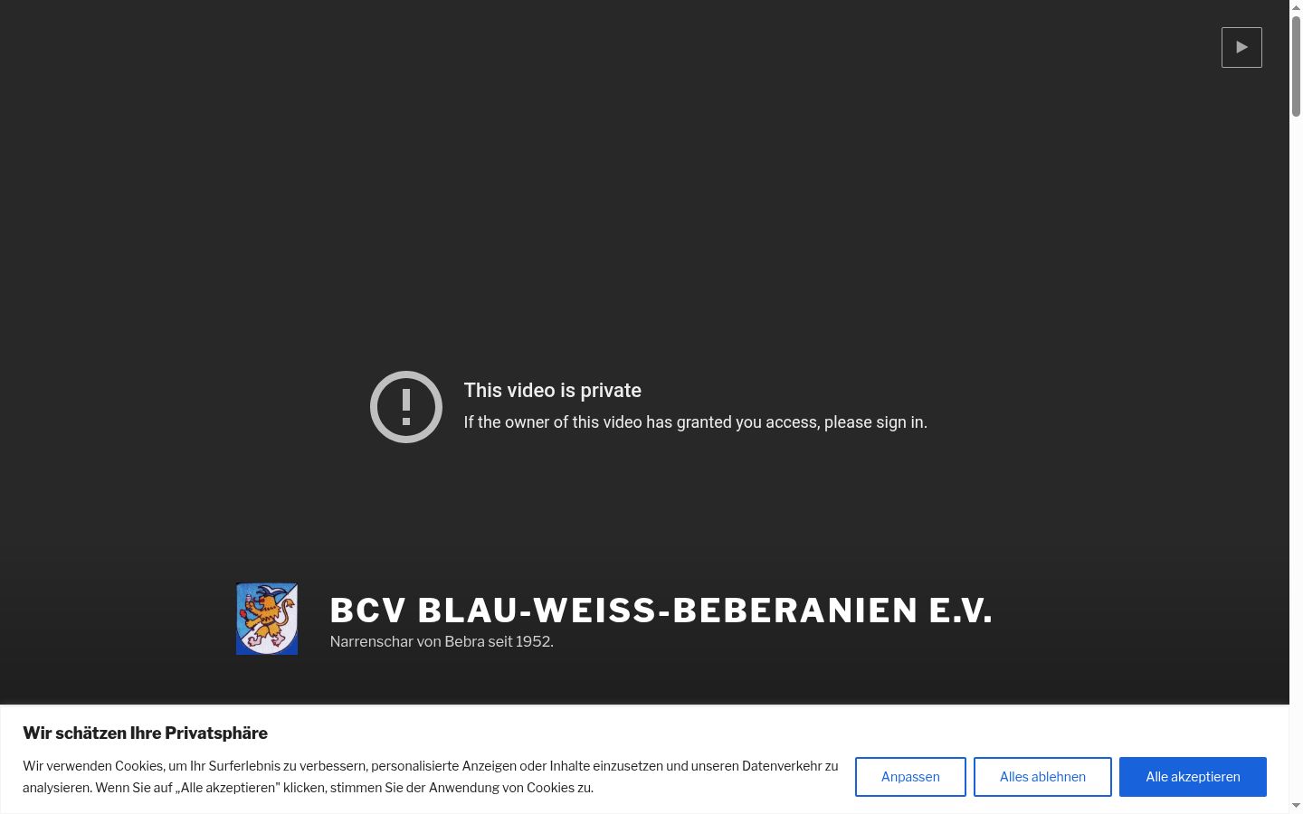 Képernyőkép a bármilyen interakció előtt megjelenő hozzájárulási bannerről