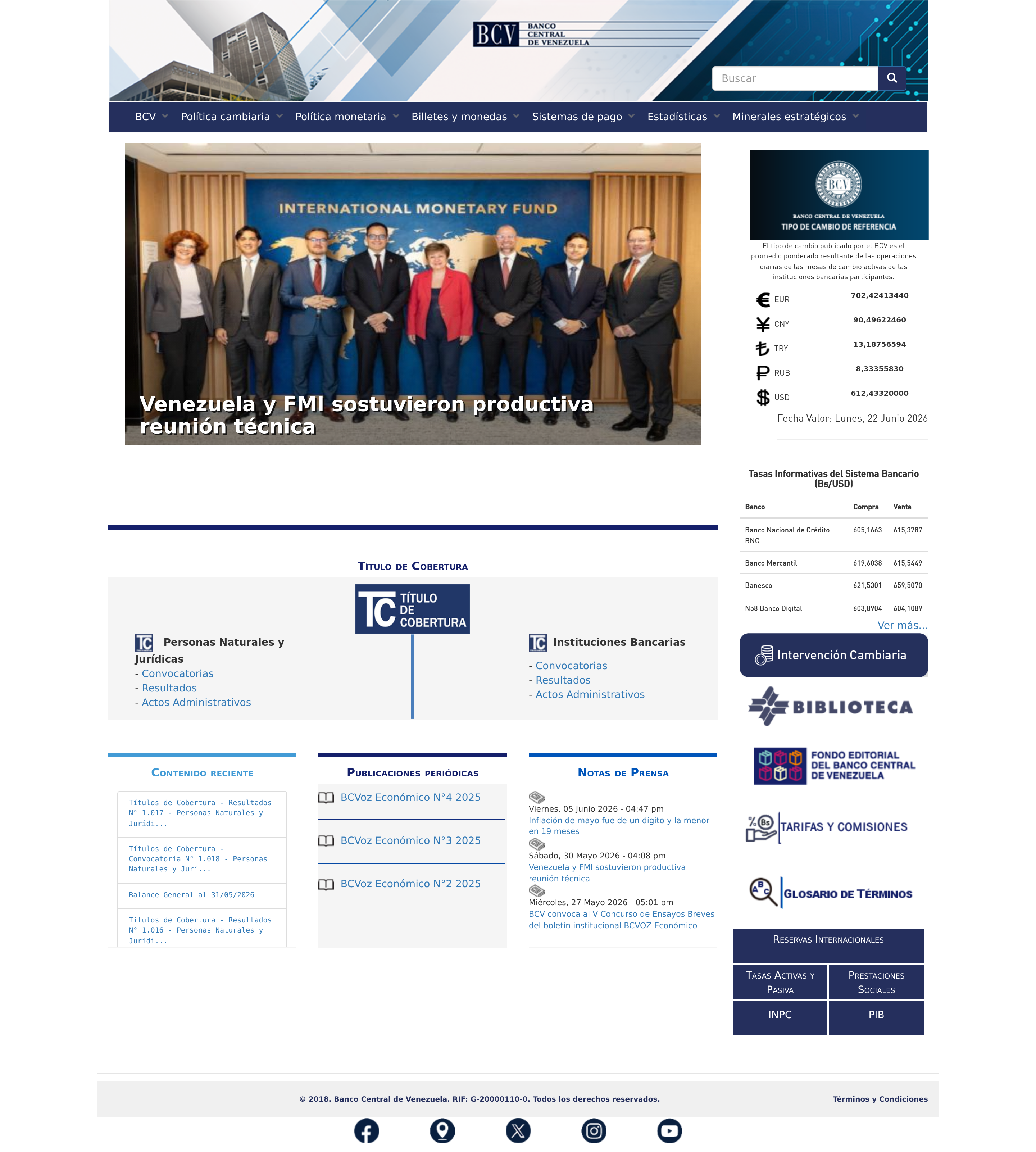 Screenshot of bcv.org.ve