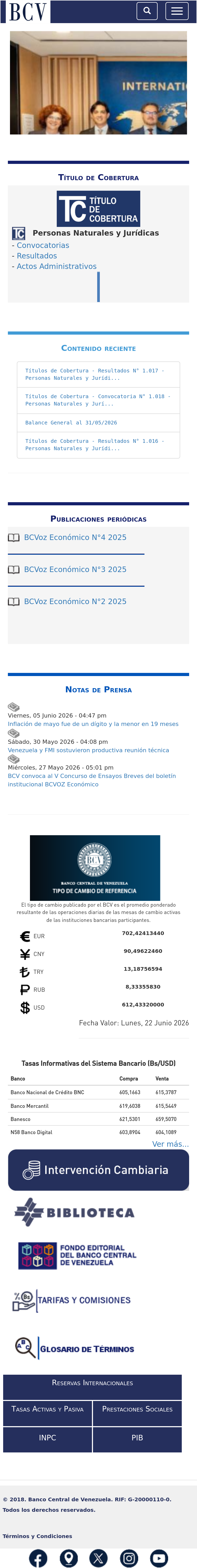 Mobile screenshot of bcv.org.ve