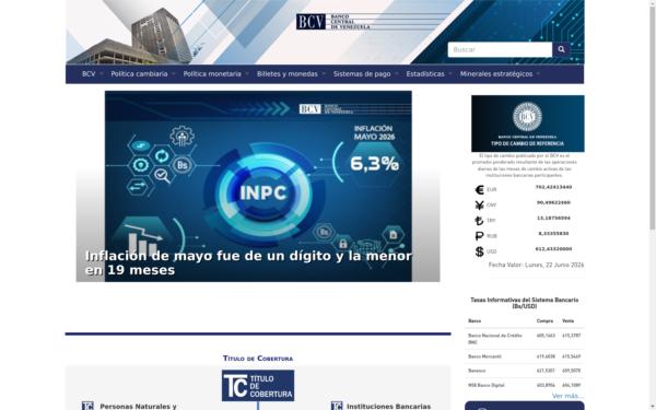 Screenshot of bcv.org.ve