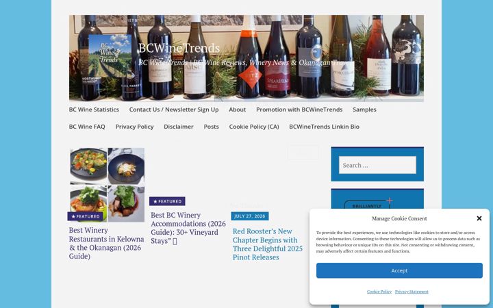 Screenshot of bcwinetrends.com