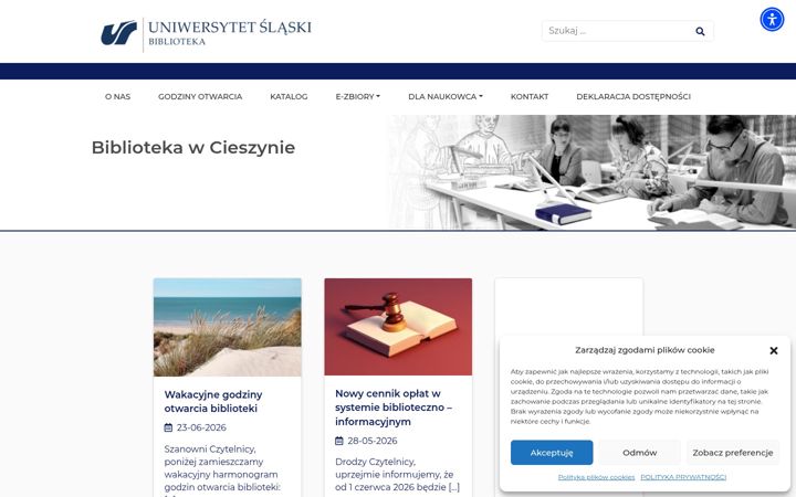 Screenshot of bcz.us.edu.pl