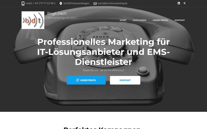 Capture d'écran de bd-telemarketing.de