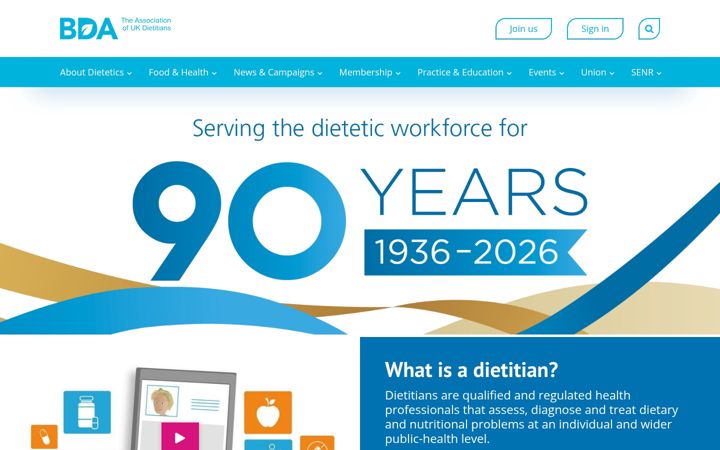 Screenshot of bda.uk.com