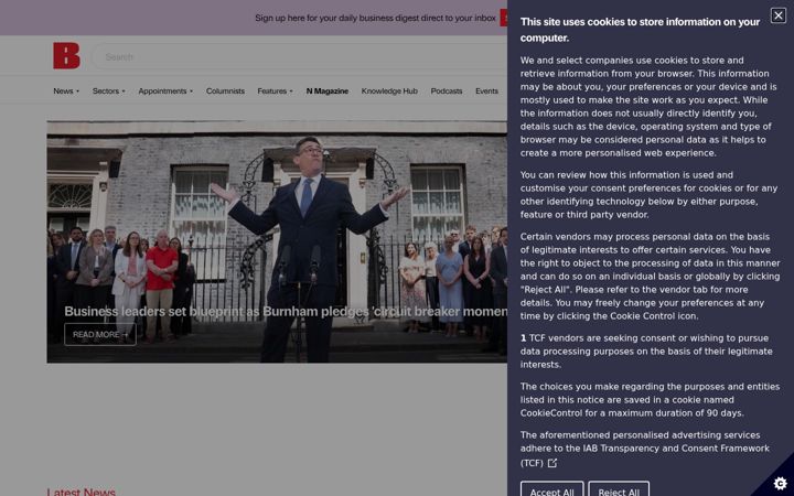 Screenshot of bdaily.co.uk