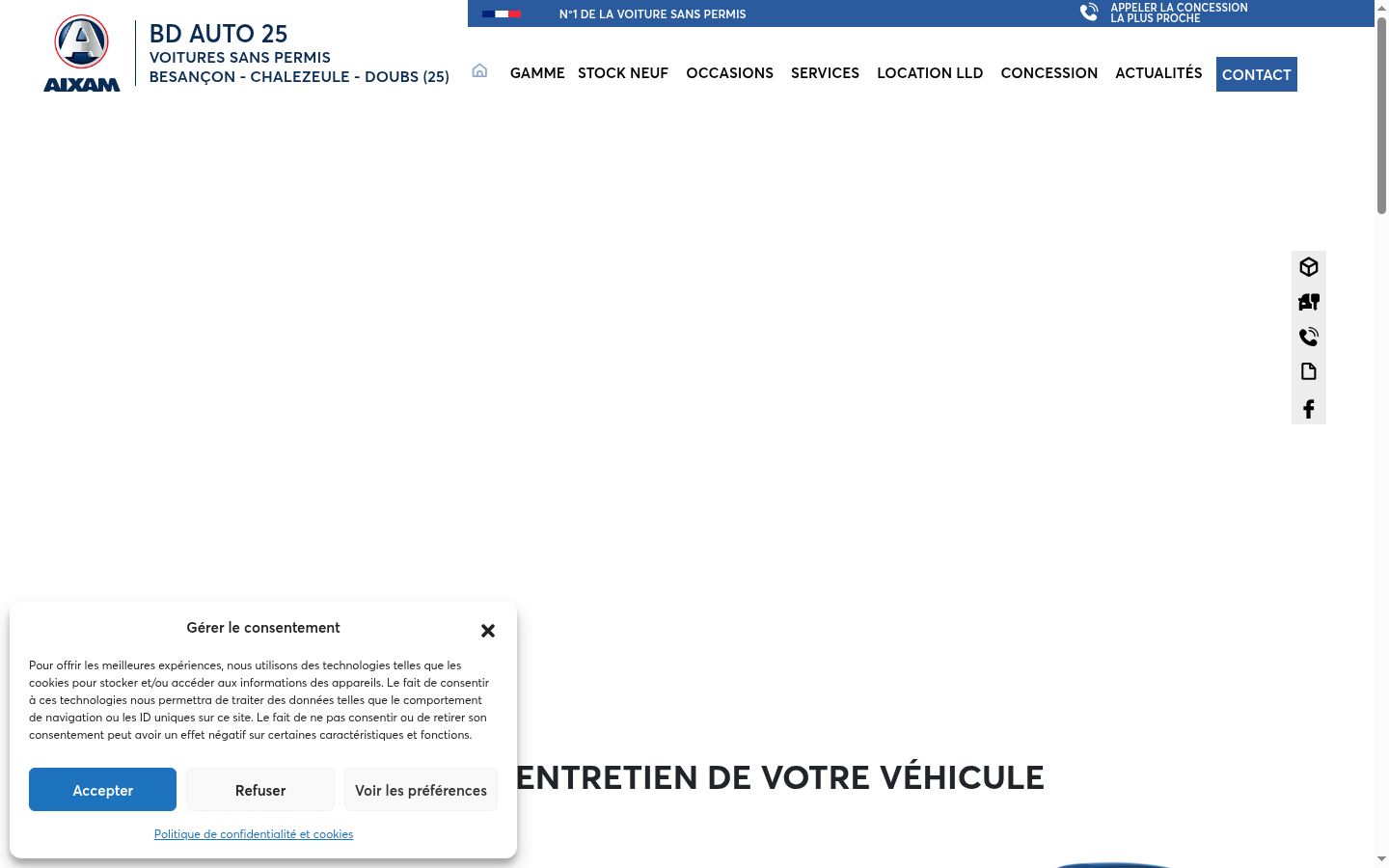 Screenshot tal-banner tal-kunsens muri qabel kwalunkwe interazzjoni