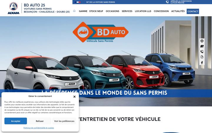 Screenshot stránky bdauto25.fr
