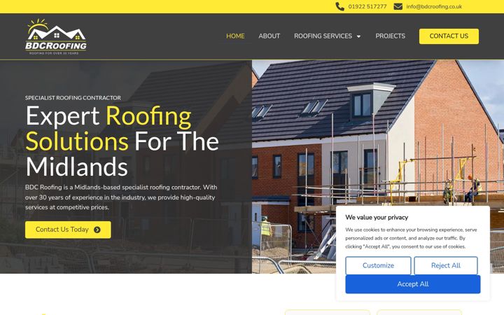 Screenshot of bdcroofing.co.uk