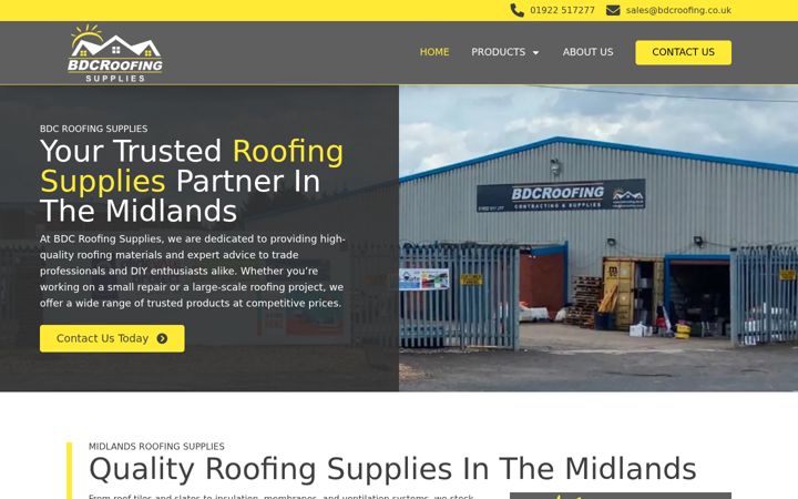 Screenshot of bdcroofingsupplies.co.uk