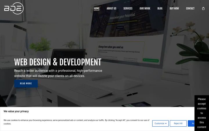 Screenshot of bdedesign.co.uk