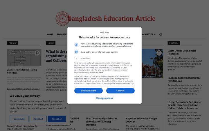 Screenshot of bdeduarticle.com